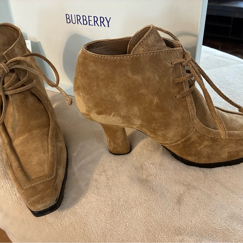 Burberry Tan Suede Ankle Boots - Picture 3 of 13